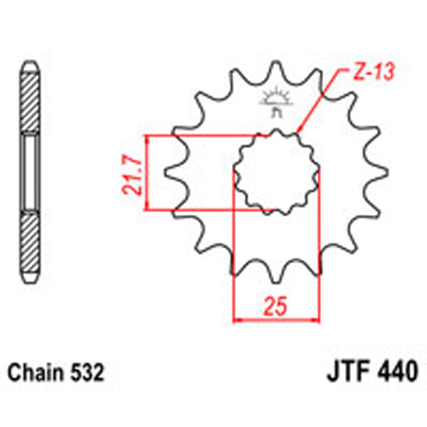 JT JT Gear Box Sprockets G/B 440-16T SUZ (429)